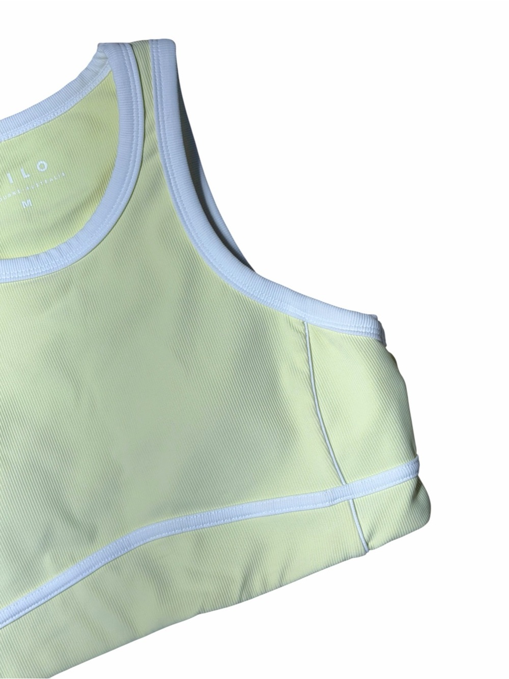 Wilo the Label Yellow Ribbed Two Toned Sports Bra Womens M - Picture 3 of 7